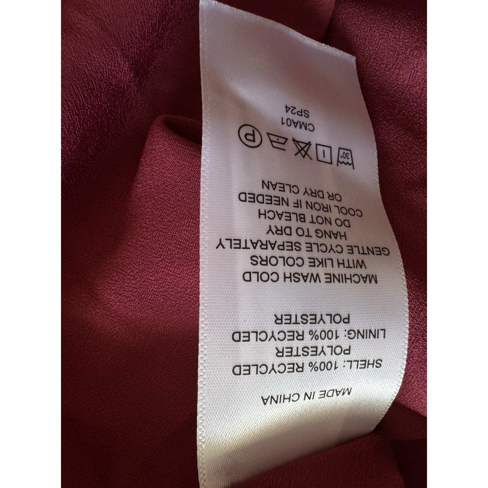 Quince Large Chiffon Pleated V Neck Blouse Romantic Feminine Poet Sleeve Top - Picture 8 of 9